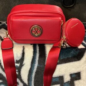 Christian Lacroix Vibrant Red Crossbody Bag with Coin Pouch